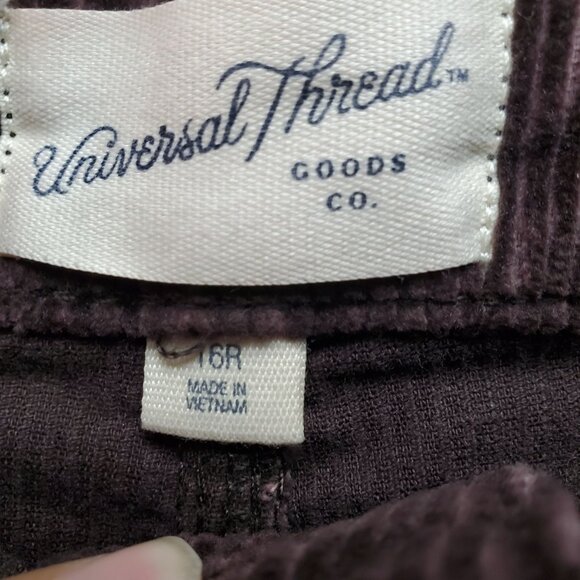 Universal Thread Jeans Womens 16 Brown High Rise Wide Leg Stretch Corduroy *NWT* - Picture 4 of 13